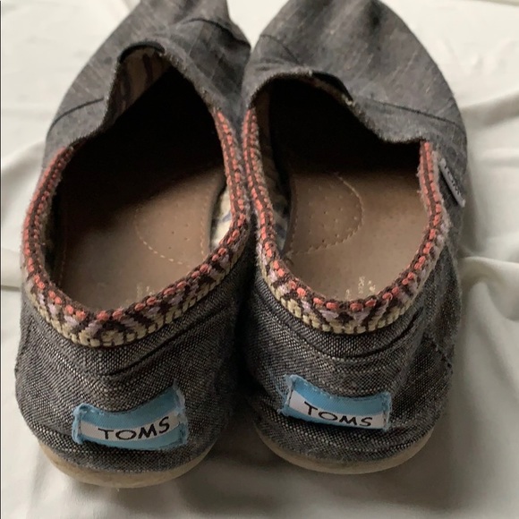 Toms slip on flats black denim yarn trim 9 - Picture 4 of 4